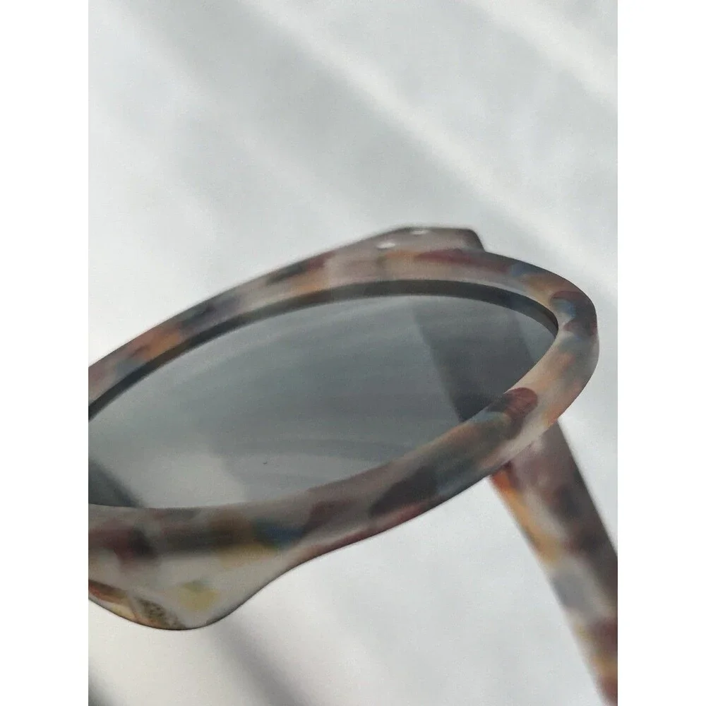 IZIPIZI Round Sunglasses Tortoise Shell Multicolor Frame Gray Polarized Lenses